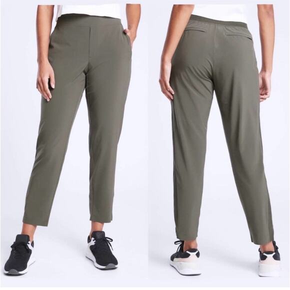 Athleta Pants Womens 10 Green Brooklyn Ankle Pull On Stretch Travel Minimalist - Picture 1 of 12